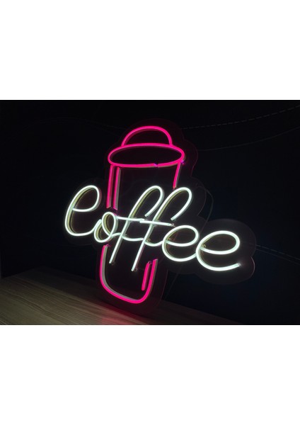 Neon LED Tabela Dekoratif Aydınlatma -Coffee, 50X45CM- fırsatları