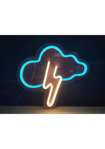 Neon LED Duvar Dekoratif Aydınlatma -Bulut Yıldırım-