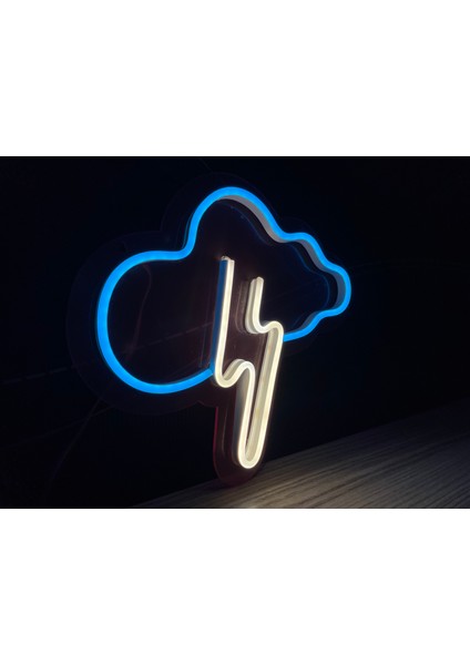 Neon LED Duvar Dekoratif Aydınlatma -Bulut Yıldırım-