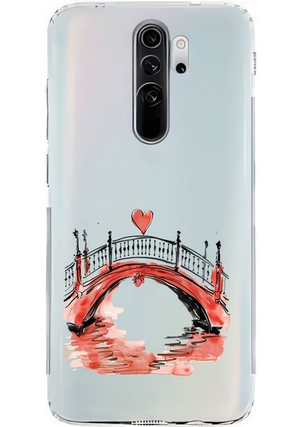 Xiaomi Redmi Note 8 Pro Uyumlu Aşk Köprüsü Desenli Silikon Kılıf