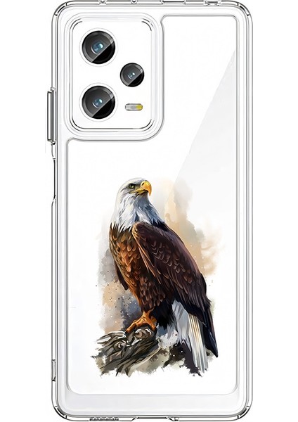 Xiaomi Redmi Note 12 Pro 5g Uyumlu Asil Kartal Gücü Desenli Silikon Kılıf