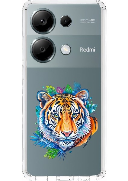 Xiaomi Redmi Note 13 Pro 4g Uyumlu Renkli Kaplan Desenli Silikon Kılıf