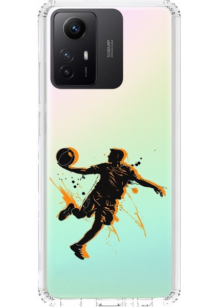Xiaomi Redmi Note 12 S Uyumlu Basketbolcu Atlayış Desenli Silikon Kılıf