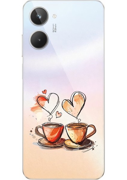 Realme 10 Uyumlu Kahve Aşkı Desenli Silikon Kılıf