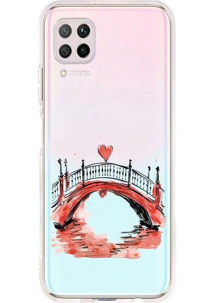 Huawei P40 Lite Uyumlu Aşk Köprüsü Desenli Silikon Kılıf