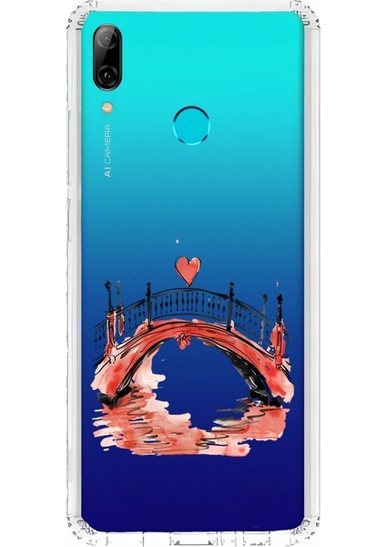 Huawei P Smart 2019 Uyumlu Aşk Köprüsü Desenli Silikon Kılıf