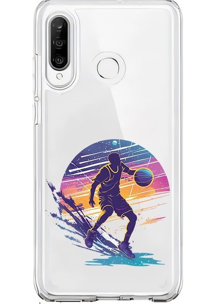 Huawei P30 Lite Uyumlu Basketçi Adam Desenli Silikon Kılıf