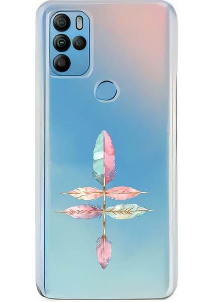 General Mobile Gm 21 Pro Uyumlu Renkli Tüyler Desenli Silikon Kılıf