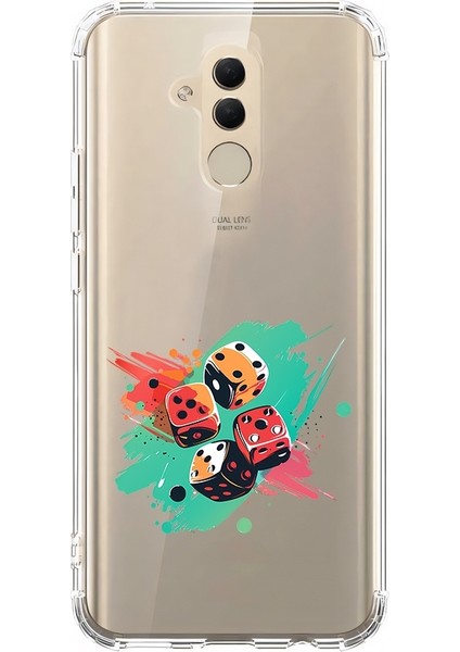 Huawei Mate 20 Lite Uyumlu Şans Zarları Desenli Silikon Kılıf