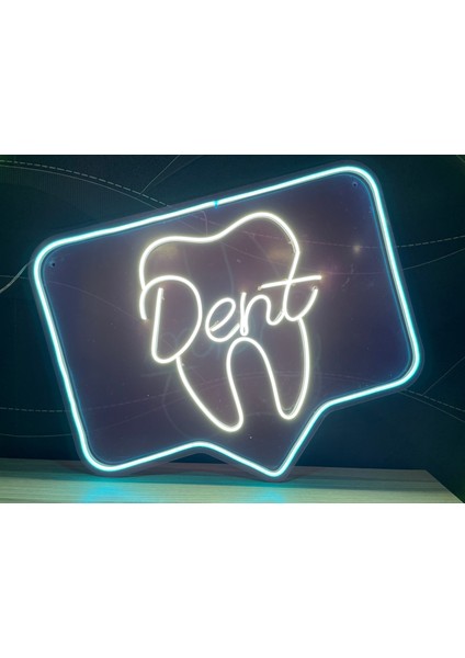 Neon LED Tabela Dekoratif Aydınlatma -Dent Dişci, 60X52CM-