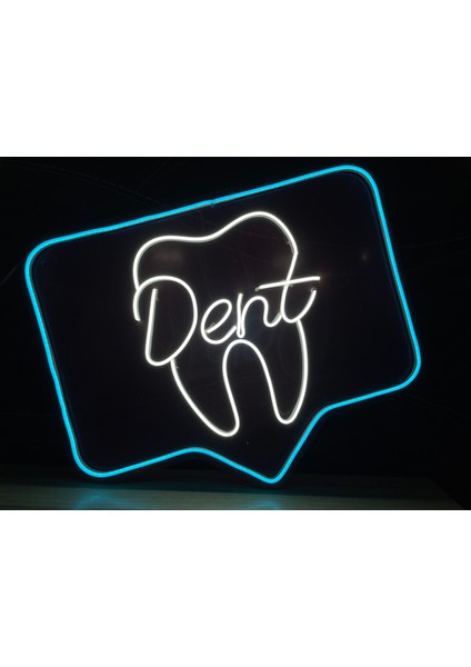 Neon LED Tabela Dekoratif Aydınlatma -Dent Dişci, 60X52CM-