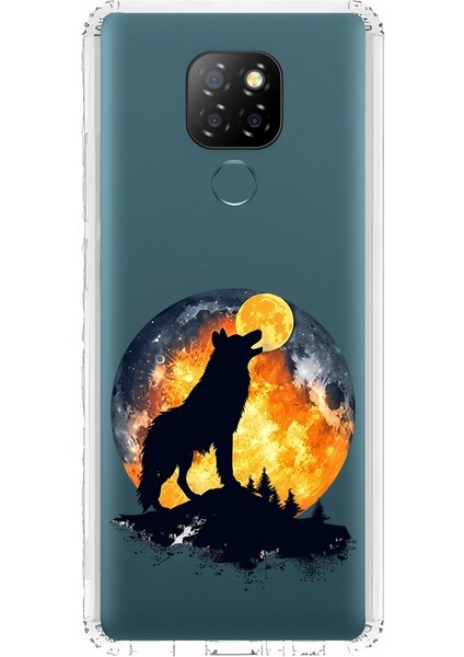 General Mobile Gm 20 Uyumlu Kurt Silüeti ve Dolunay Desenli Silikon Kılıf