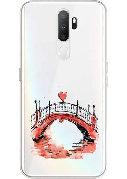 Oppo A9 2020 Uyumlu Aşk Köprüsü Desenli Silikon Kılıf