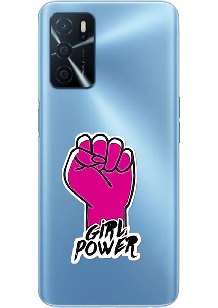 Oppo A55 Uyumlu Girl Power Desenli Silikon Kılıf
