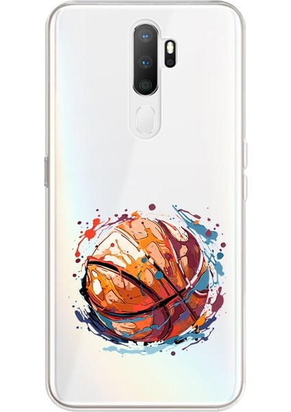Oppo A5 2020 Uyumlu Basketbol Topu Desenli Silikon Kılıf