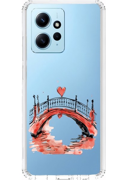 Xiaomi Redmi Note 12 4g Uyumlu Aşk Köprüsü Desenli Silikon Kılıf