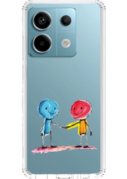 Xiaomi Redmi Note 13 Pro 5g Uyumlu El Ele Çift Desenli Silikon Kılıf