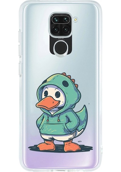 Xiaomi Redmi Note 9 Uyumlu Hoodie Ördek Desenli Silikon Kılıf