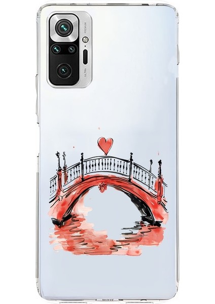 Xiaomi Redmi Note 10 Pro Uyumlu Aşk Köprüsü Desenli Silikon Kılıf
