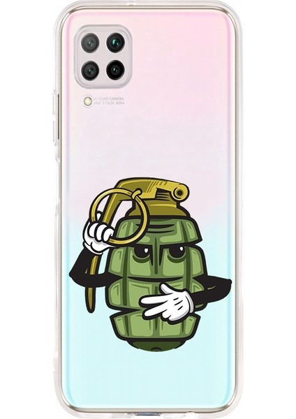 Huawei P40 Lite Uyumlu El Bombası Desenli Silikon Kılıf