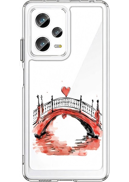 Xiaomi Redmi Note 12 Pro 5g Uyumlu Aşk Köprüsü Desenli Silikon Kılıf
