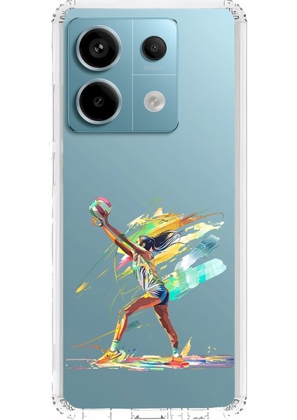 Xiaomi Redmi Note 13 Pro 5g Uyumlu Voleybolcu Kadın Desenli Silikon Kılıf