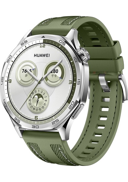 Huawei Watch Gt5 Pro 46MM ile Uyumlu Metal Tokalı Dikiş Detaylı Şık Dokuma Silikon Kordon