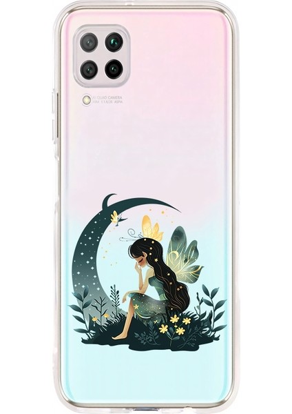 Huawei P40 Lite Uyumlu Ay Perisi Desenli Silikon Kılıf