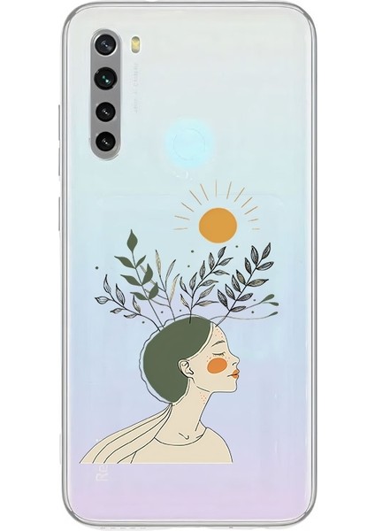 Xiaomi Redmi Note 8 Uyumlu Doğa Kadın Silueti Desenli Silikon Kılıf