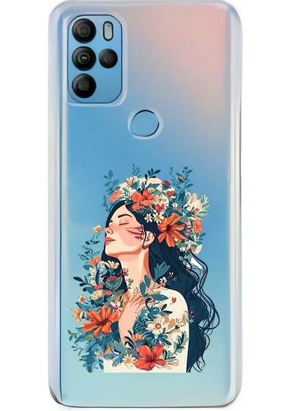 General Mobile Gm 21 Pro Uyumlu Çiçek Kadın Desenli Silikon Kılıf