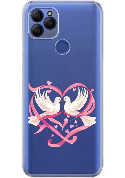 General Mobile Gm 21 Uyumlu Aşk Kuşları Desenli Silikon Kılıf
