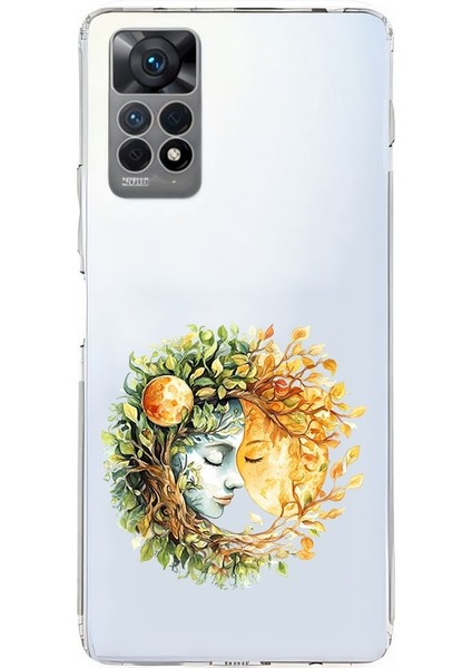 Xiaomi Redmi Note 11 Pro 4g Uyumlu Doğa ve Kadın Desenli Silikon Kılıf
