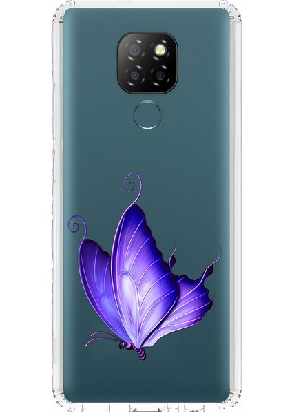 General Mobile Gm 20 Uyumlu Mor Kelebek Desenli Silikon Kılıf