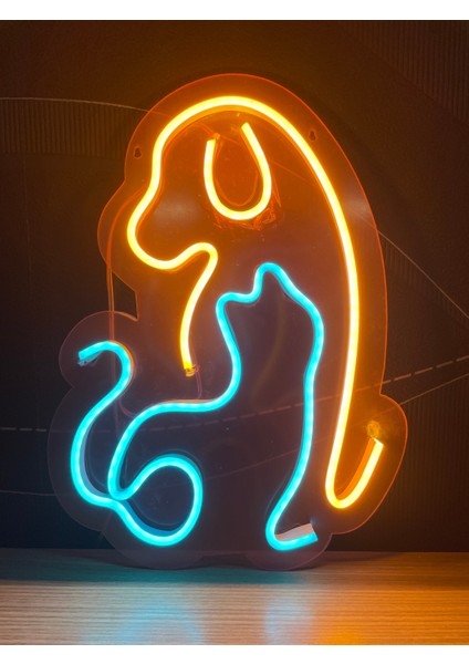 Neon LED Duvar Dekoratif Aydınlatma -Köpek, 22X26CM-