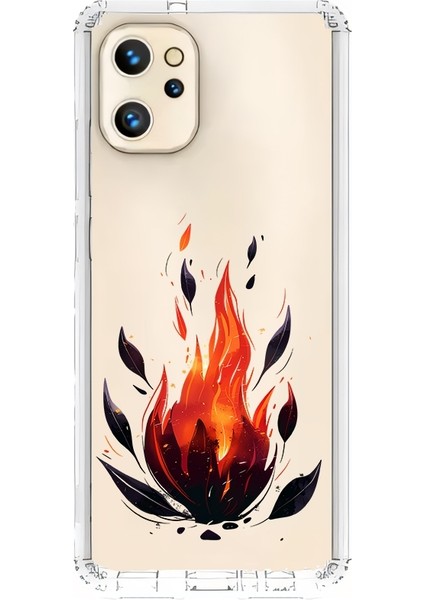 Reeder S19 Max Pro Uyumlu Ateş Alevi Desenli Silikon Kılıf