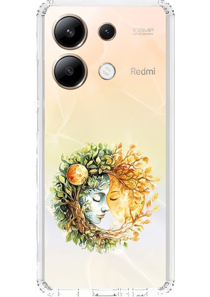 Xiaomi Redmi Note 13 4g Uyumlu Doğa ve Kadın Desenli Silikon Kılıf