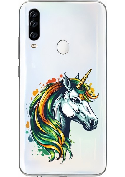 General Mobile Gm 20 Pro Uyumlu Gökkuşağı Unicorn Desenli Silikon Kılıf