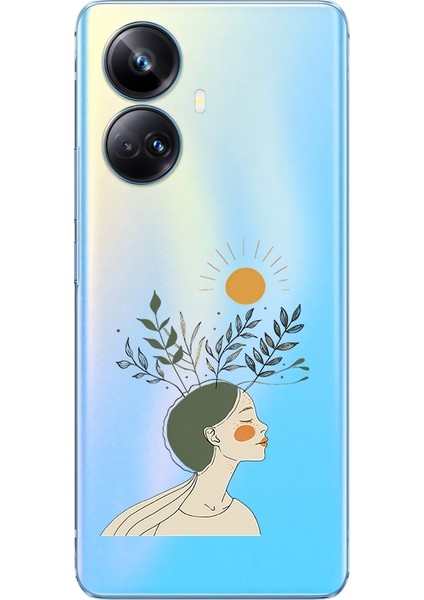 Realme 10 Pro Plus Uyumlu Doğa Kadın Silueti Desenli Silikon Kılıf