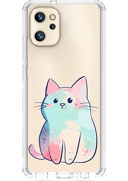 Reeder S19 Max Pro Uyumlu Pastel Kedi Desenli Silikon Kılıf