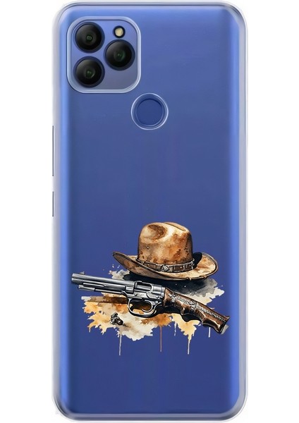 General Mobile Gm 21 Uyumlu Kovboy Şapkası Desenli Silikon Kılıf