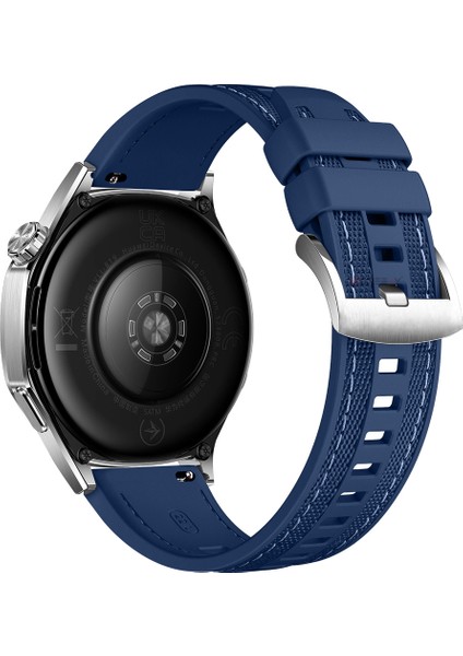 Huawei Watch Gt5 46MM ile Uyumlu Metal Tokalı Dikiş Detaylı Şık Dokuma Silikon Kordon