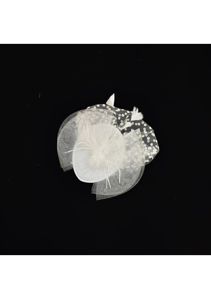 Kırık Beyaz Vualet Saç Şapkası