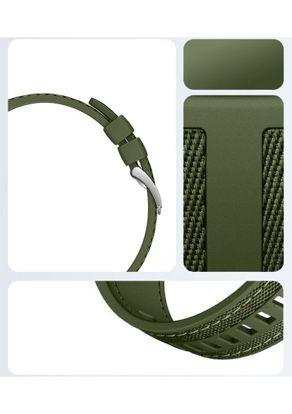 Huawei Watch Gt5 46MM ile Uyumlu Metal Tokalı Dikiş Detaylı Şık Dokuma Silikon Kordon indirimleri