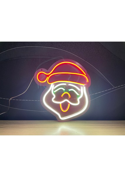 Neon LED Duvar Dekoratif Aydınlatma -Noel Baba, 25X25CM-