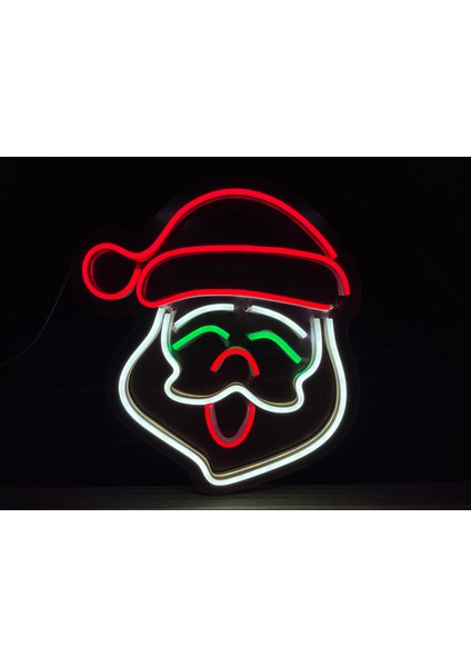 Neon LED Duvar Dekoratif Aydınlatma -Noel Baba, 25X25CM-