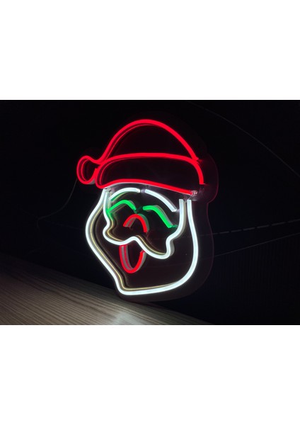 Neon LED Duvar Dekoratif Aydınlatma -Noel Baba, 25X25CM-