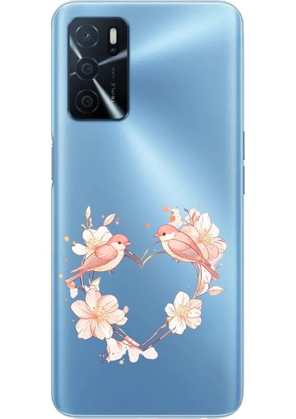 Oppo A55 Uyumlu Kuş Aşkı Desenli Silikon Kılıf