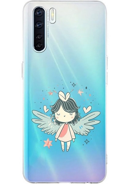 Oppo A91 Uyumlu Melek Çocuk Desenli Silikon Kılıf