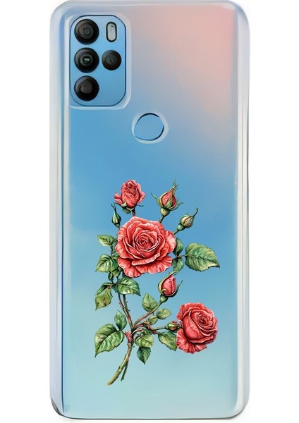 General Mobile Gm 21 Pro Uyumlu Kırmızı Güller Desenli Silikon Kılıf
