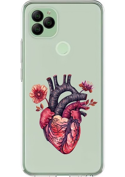 General Mobile GM22 Uyumlu Çiçek Kalp Desenli Silikon Kılıf